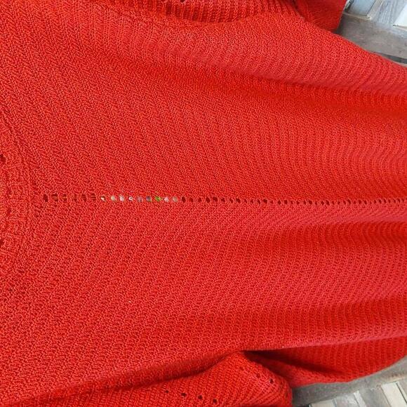 Chic Red Knit Sweater with Puff Sleeves | Knox Rose | 2X - Picture 6 of 12